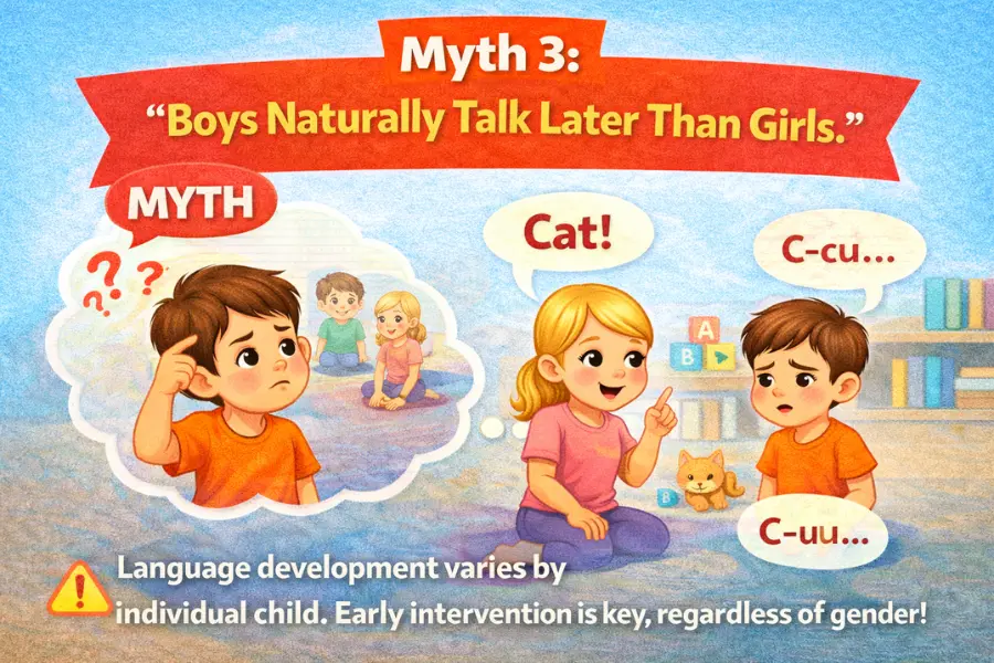 Myth 3 Boys Naturally Talk Later Than Girls