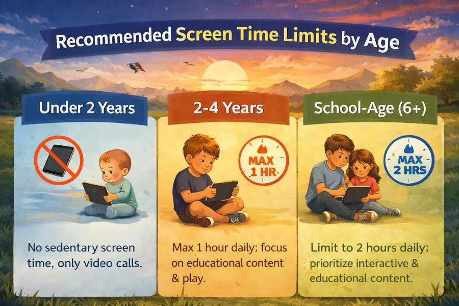 Recommended Screen Time Limits by Age