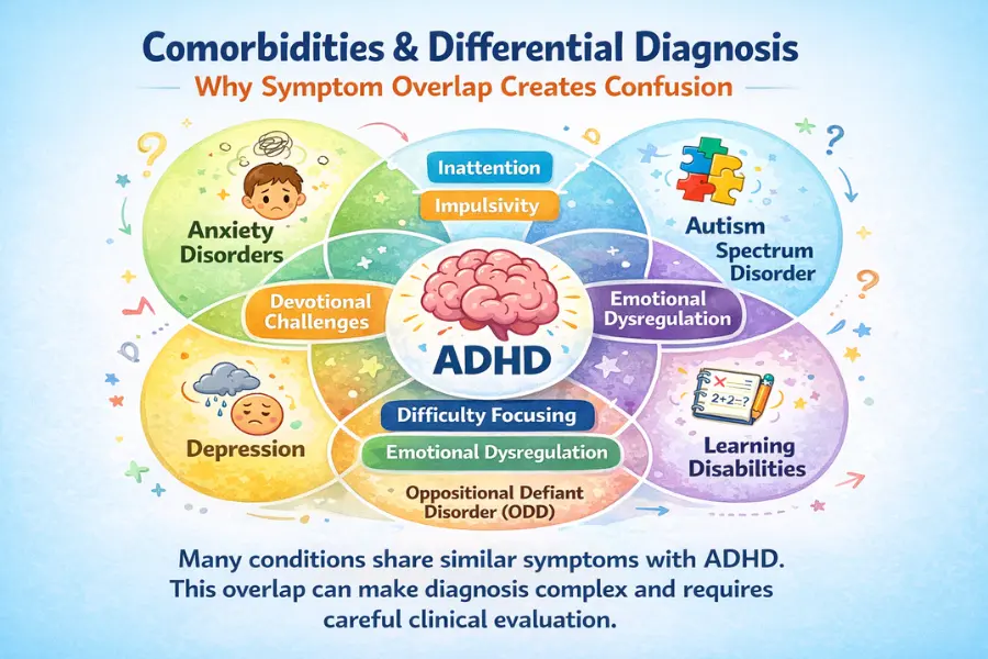 Comorbidities and differential diagnosis — why symptom overlap creates confusion