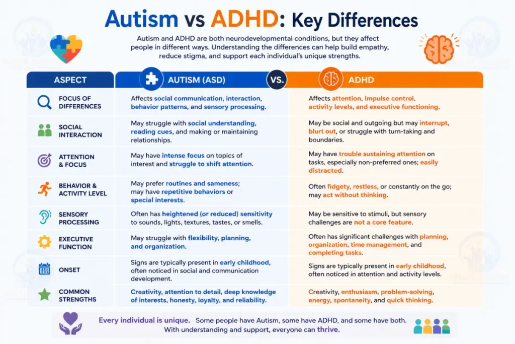 Autism And ADHD Key Differences